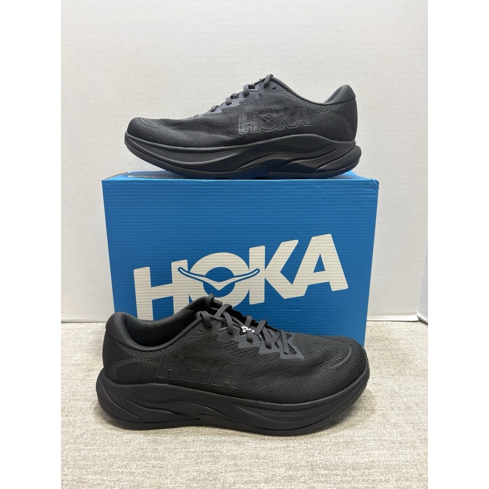 Mens Size 11 - Hoka One Rincon 4 Triple Black Running Shoes NEW 1155130 BBLC